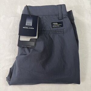 Nickel & Iron Pants Mens 30x30 Gray Blue Performance Stretch Flat Front NWT